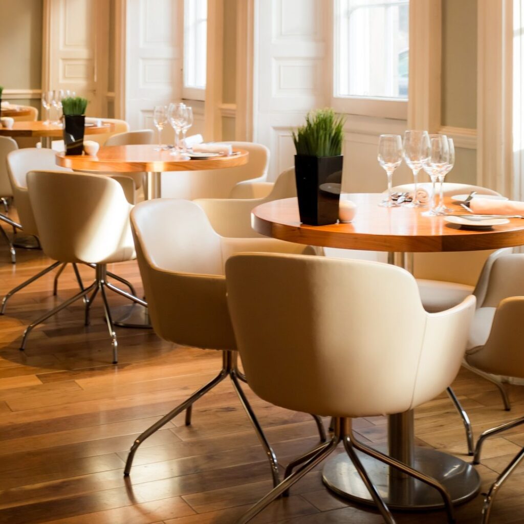 Interior of an exclusive restaurant